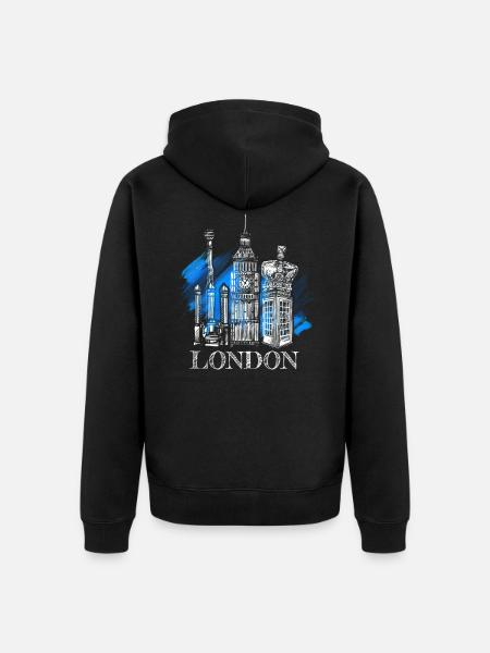 Londres - Veste à capuche bio Premium Unisexe - noir