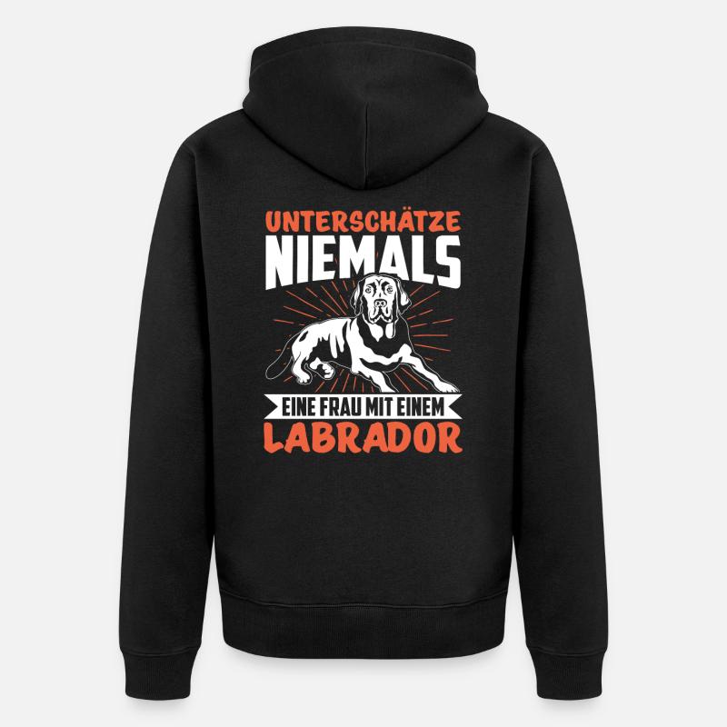 Labrador - Unisex Premium Bio Zip Hoodie - Schwarz