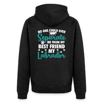 Labrador - Unisex Premium Organic Zip Hoodie - black - Back - Nico (187cm)