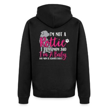 Idée cadeau chiot chien Rottweiler - Veste à capuche bio Premium Unisexe - noir - Dos - Nico (187cm)