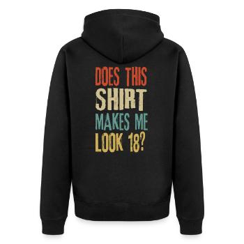 18th birthday - Unisex Premium Organic Zip Hoodie - black - Back - Nico (187cm)
