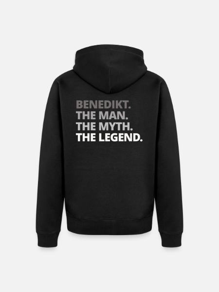 Benedict name saying gift - Unisex Premium Organic Zip Hoodie - black