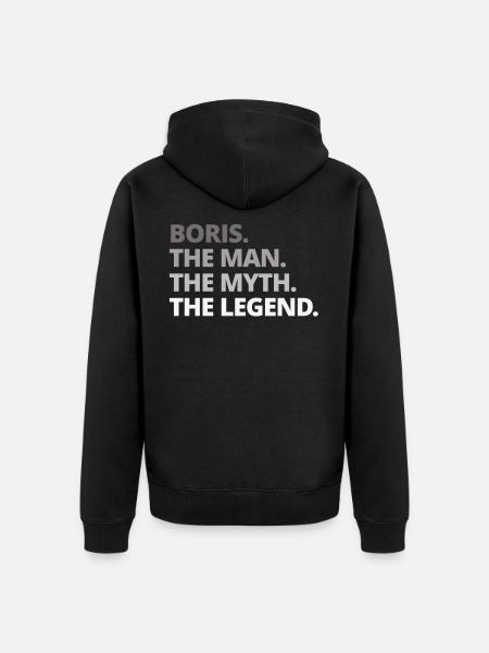 Boris name saying gift - Unisex Premium Organic Zip Hoodie - black