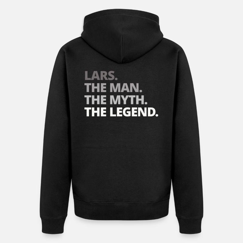 Lars Name Spruch Geschenk - Unisex Premium Bio Zip Hoodie - Schwarz