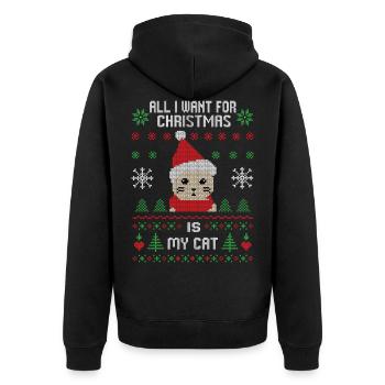 Cadeau de Noël pour chat - Veste à capuche bio Premium Unisexe - noir - Dos - Nico (187cm)