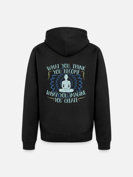 Buddhism - Unisex Premium Organic Zip Hoodie - black