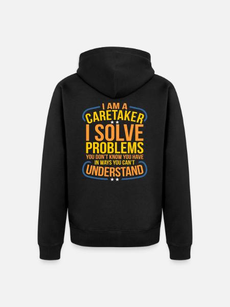 Caretaker caretaker - Unisex Premium Organic Zip Hoodie - black