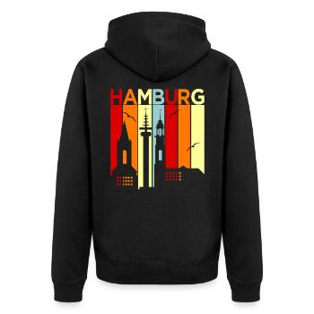 Hambourg - Veste à capuche bio Premium Unisexe - noir - Dos - Nico (187cm)