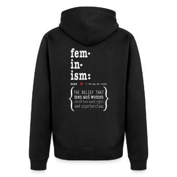 Feminism feminist gift - Unisex Premium Organic Zip Hoodie - black - Back - Nico (187cm)