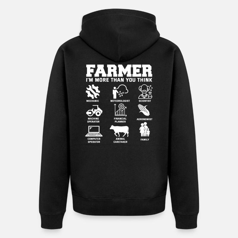 Agriculture paysanne - Veste à capuche bio Premium Unisexe - noir