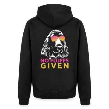 Cocker Spaniel - Unisex Premium Bio Zip Hoodie - Schwarz - Hinten - Nico (187cm)