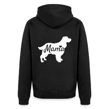 Cocker Spaniel - Unisex Premium Bio Zip Hoodie - Schwarz - Hinten - Nico (187cm)