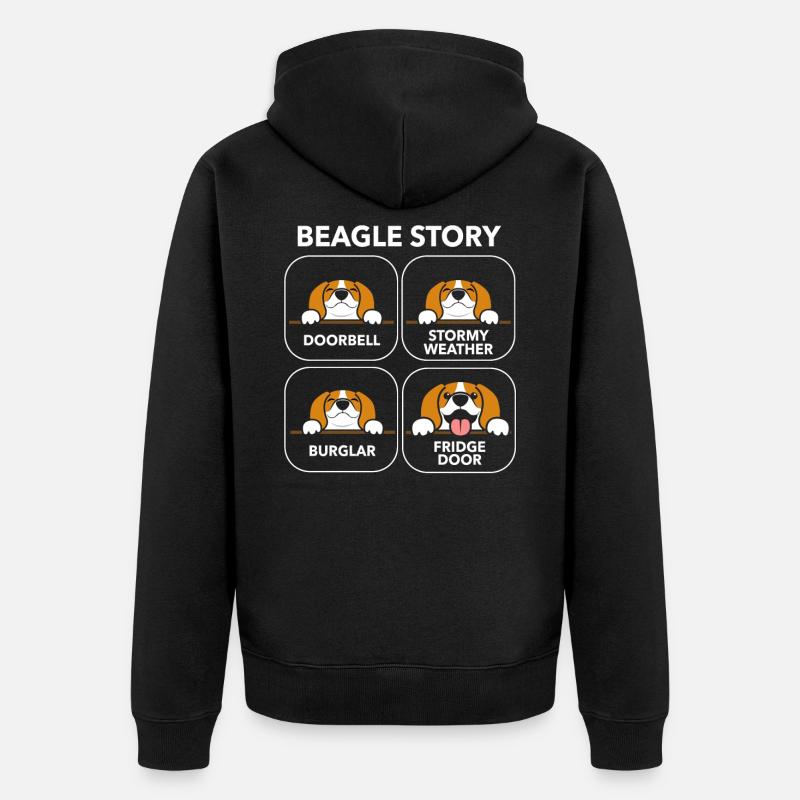 Beagle Hündchen Geschenkidee - Unisex Premium Bio Zip Hoodie - Schwarz