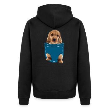 Cocker spaniel - Unisex Premium Organic Zip Hoodie - black - Back - Nico (187cm)