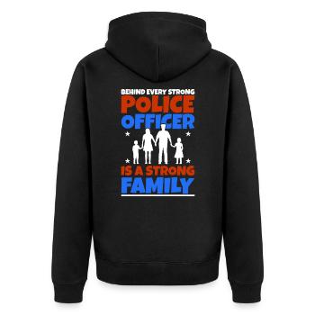 police - Veste à capuche bio Premium Unisexe - noir - Dos - Nico (187cm)