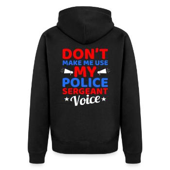 Polizei - Unisex Premium Bio Zip Hoodie - Schwarz - Hinten - Nico (187cm)