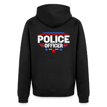 police - Veste à capuche bio Premium Unisexe - noir - Dos - Nico (187cm)