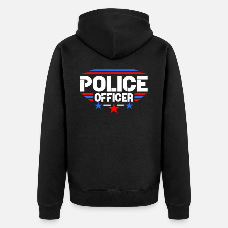 Polizei - Unisex Premium Bio Zip Hoodie - Schwarz