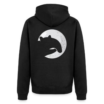 tapir - Unisex Premium Organic Zip Hoodie - black - Back - Nico (187cm)