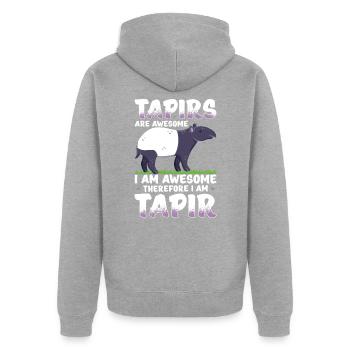 Tapir - Unisex Premium Bio Zip Hoodie - Grau meliert - Hinten - Nico (187cm)