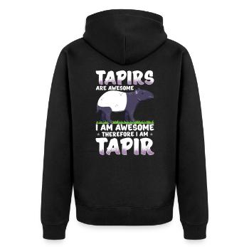 tapir - Unisex Premium Organic Zip Hoodie - black - Back - Nico (187cm)