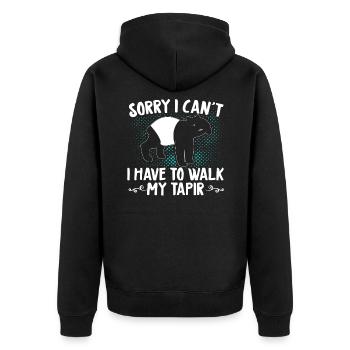 tapir - Unisex Premium Organic Zip Hoodie - black - Back - Nico (187cm)