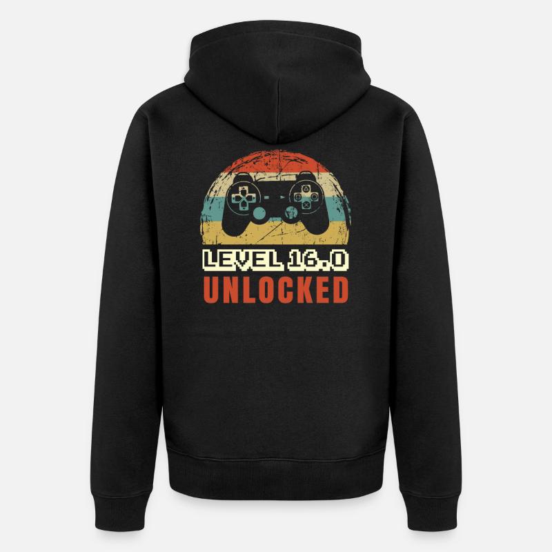 16e anniversaire - Veste à capuche bio Premium Unisexe - noir