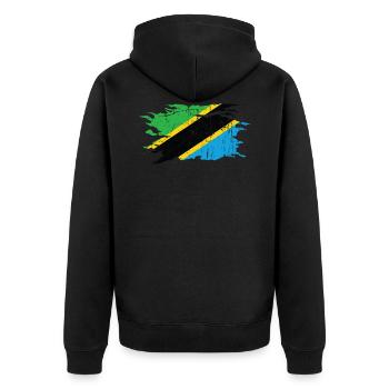 Tanzanie - Veste à capuche bio Premium Unisexe - noir - Dos - Nico (187cm)