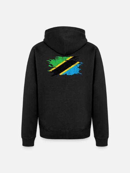 Tanzania - Unisex Premium Organic Zip Hoodie - black