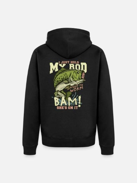 Fischen - Unisex Premium Bio Zip Hoodie - Schwarz