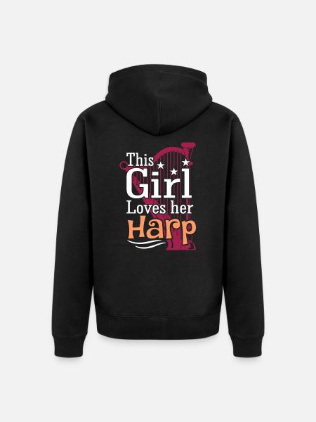 harp - Unisex Premium Organic Zip Hoodie - black