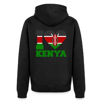 Kenya - Veste à capuche bio Premium Unisexe - noir - Dos - Nico (187cm)