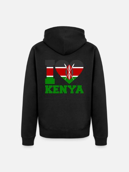 Kenya - Unisex Premium Organic Zip Hoodie - black