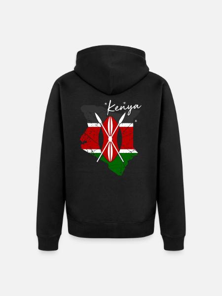 Kenya - Unisex Premium Organic Zip Hoodie - black