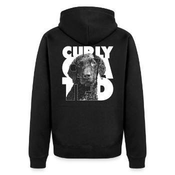 Curly Coated I - Unisex Premium Organic Zip Hoodie - black - Back - Nico (187cm)