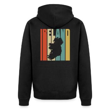 Irland - Unisex Premium Bio Zip Hoodie - Schwarz - Hinten - Nico (187cm)