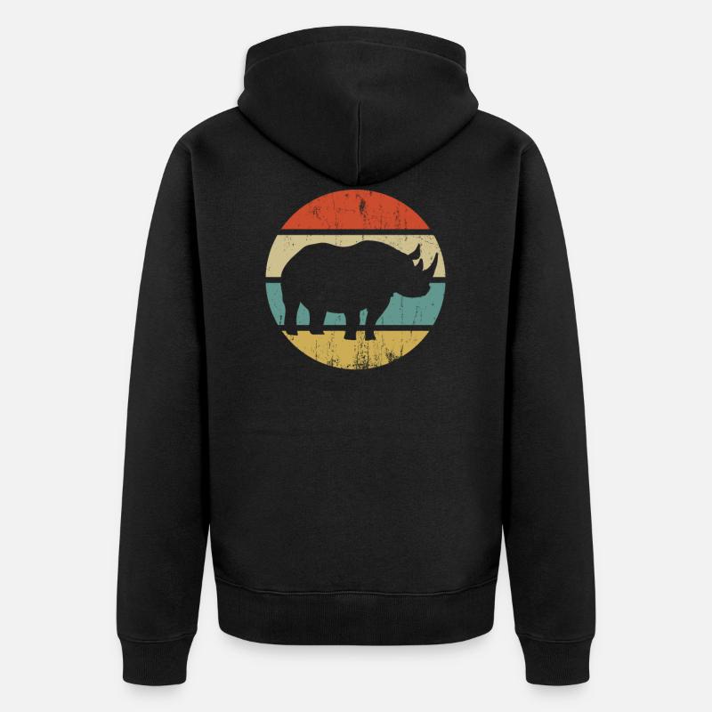 Nashorn Rhinozeros - Unisex Premium Bio Zip Hoodie - Schwarz