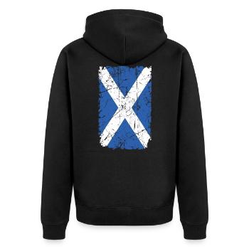 Schottland - Unisex Premium Bio Zip Hoodie - Schwarz - Hinten - Nico (187cm)