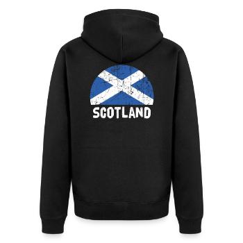 Schottland - Unisex Premium Bio Zip Hoodie - Schwarz - Hinten - Nico (187cm)