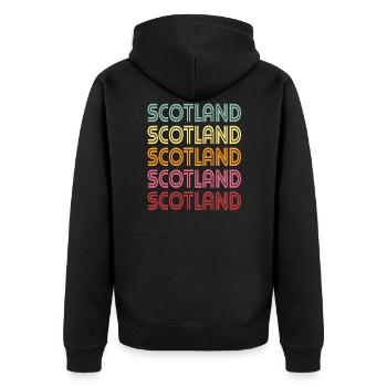 Schottland - Unisex Premium Bio Zip Hoodie - Schwarz - Hinten - Nico (187cm)