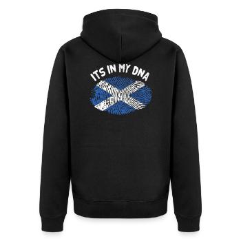 Schottland - Unisex Premium Bio Zip Hoodie - Schwarz - Hinten - Nico (187cm)