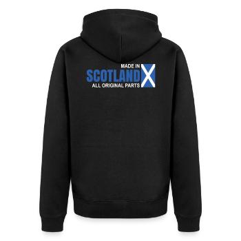 Schottland - Unisex Premium Bio Zip Hoodie - Schwarz - Hinten - Nico (187cm)
