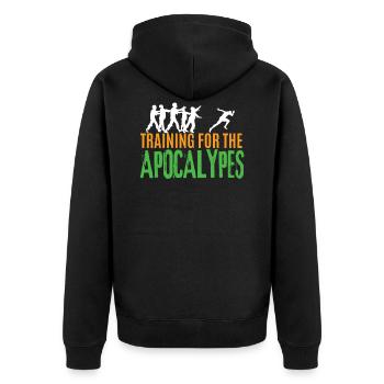 Zombie - Unisex Premium Bio Zip Hoodie - Schwarz - Hinten - Nico (187cm)