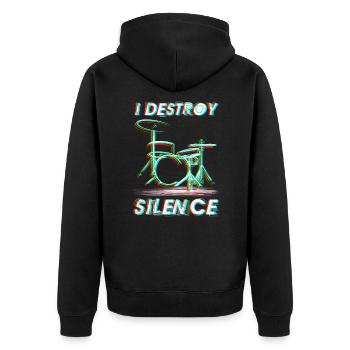 Drums drummer drummer gift - Unisex Premium Organic Zip Hoodie - black - Back - Nico (187cm)