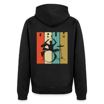 Drums drummer drummer gift - Unisex Premium Organic Zip Hoodie - black - Back - Nico (187cm)