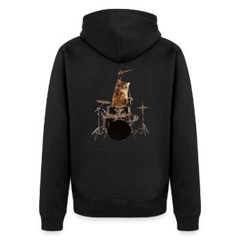 Drums drummer drummer gift - Unisex Premium Organic Zip Hoodie - black - Back - Nico (187cm)