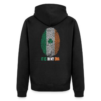 Irland - Unisex Premium Bio Zip Hoodie - Schwarz - Hinten - Nico (187cm)