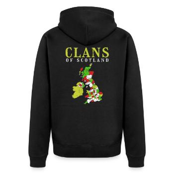 Scotland - Unisex Premium Organic Zip Hoodie - black - Back - Nico (187cm)