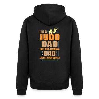 judo - Unisex Premium Organic Zip Hoodie - black - Back - Nico (187cm)