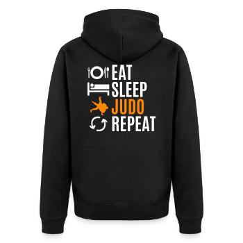 Judo martial arts martial arts - Unisex Premium Organic Zip Hoodie - black - Back - Nico (187cm)